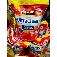 Mẫu mới viên giặt dạng túi . Viên giặt Kirkland Ultra Clean 152 viên 3.04kg của Mỹ