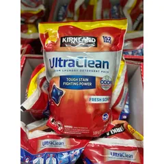 Mẫu mới viên giặt dạng túi . Viên giặt Kirkland Ultra Clean 152 viên 3.04kg của Mỹ