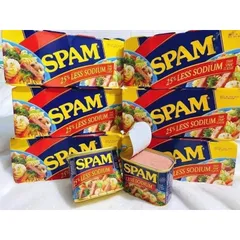 Thịt hộp Spam 25% Less Sodium 340g Mỹ Ít Muối Ít Mặn Xông Khói