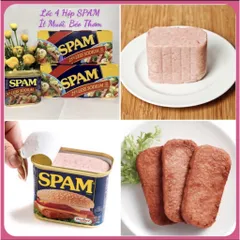 Thịt hộp Spam 25% Less Sodium 340g Mỹ Ít Muối Ít Mặn Xông Khói