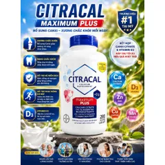 Viên CANXI CITRACAL Maximum Calcium citrate 280v DATE LUÔN XA CHÍNH HÃNG MỸ