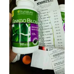 Viên Uống Bổ Não Trunature Ginkgo Biloba 120mg 340 Viên. date như hình