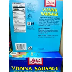 Thùng 18 lon Xúc Xích Libby Vienna Sausage Của Mỹ 130g/lon
