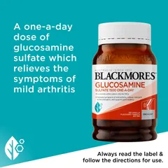 Blackmores Glucosamine Sulfate 1500mg - Hỗ trợ viêm khớp đau nhức khớp duy trì khả năng vận động kích thích tái tạo mô sụn chính hãng Úc