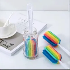 Cây cọ rửa ly cốc, bình sữa 7 màu tạo bọt tiện lợi ( giá 1 cái )