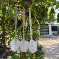 Combo 2 chổi tròn cọ bồn cầu, nhà vệ sinh nhựa Việt Nhật 5853, Cây cọ toilet silicone ,cọ bồn cầu đa năng