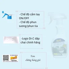 Siêu tẩy cặn canxi nhà tắm,tẩy sạch vòi inox, đốm nước trên vách kính, bồn sứ Dr.C 300ml