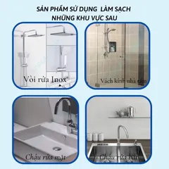 Siêu tẩy cặn canxi nhà tắm,tẩy sạch vòi inox, đốm nước trên vách kính, bồn sứ Dr.C 300ml