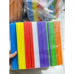 5 Bịch gồm 1000 ống hút nhựa sắc màu - ống hút nhựa trắng ( 1 gói - 200 cái ) 860383