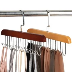 Móc gỗ treo đồ lót ⚡️ Móc gỗ treo đồ đa năng áo lót, cà vạt, dây lưng tiện dụng