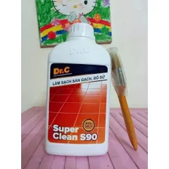 Làm sạch sàn gạch, thiết bị men sứ Dr.C CHÍNH HÃNG - Super Clean S90 Tẩy Xi Măng, Vôi Vữa Trên Bề Mặt Sàn Gạch