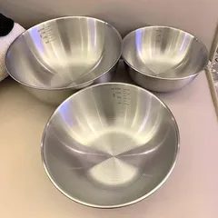 Set 3 Bát Inox Có Vạch Chia Dung Tích, Thau Trộn Salad Âu Trộn Bột Inox Tiện Lợi