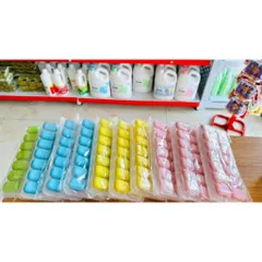 Khay làm đá silicon chống dính 14 ô có nắp đậy ngăn mùi từ tủ lạnh - khay làm thạch - khay làm kem silicon