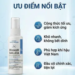 Xịt hỗ trợ mọc tóc Minoxidil Bailleul 5% Pháp 3 chai x 60ml