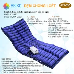 ĐỆM CHỐNG LOÉT AKIKO A75 CHO GIƯỜNG BỆNH 5 TAY QUA