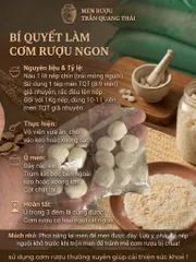 Men Cơm Rượu Trần Quang Thái - Tỷ Lệ Thành Công Cao, Không Lo Bị Chua, Chuẩn Vị Truyền Thống