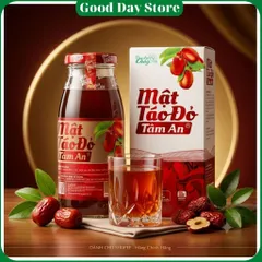 Mật Táo Đỏ Tâm An Thuần Chay 250ml - Táo Đỏ, Hoa Cúc,Hoa Lài ,Kỷ Tử,Cam Thảo,Mật Mía,Đường Mía
