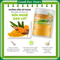 Bột Nghệ Gạo Lứt Thuần Chay – Bột Đậu Hạt Rau Củ Thơm Ngon Dễ Uống, Dùng Mỗi Ngày