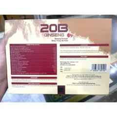 20B Ginseng bồi bổ cơ thể, ăn ngủ ngon, cho người suy nhược gầy mòn, thiếu máu, mệt mỏi, chán ăn, thời kỳ dưỡng bệnhh 