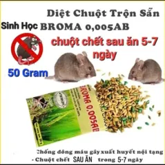 50 Gói Thóc sinh học Broma kiểm soát chuột hiệu quả an toàn (50g)