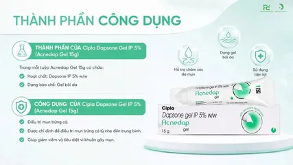 Kem Làm Sạch mụn Acnedap 5% 15g (xanh lá)
