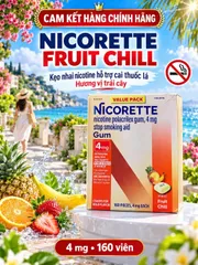 KẸO CAO SU NICORETTE GUM 4MG (HỘP 160 VIÊN) – CHUẨN NỘI ĐỊA MỸ
