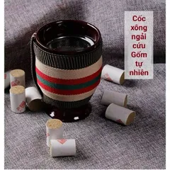 Cốc xông ngải cứu- cốc phù dương kèm Bao Thổ Cẩm 3 CÔNG DỤNG: MASSAGE, CỨU NGẢI, CẠO GIÓ.