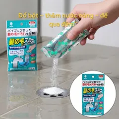 Set 2 gói bột khử mùi đường ống làm tiêu tóc nhà tắm Kokubo nội địa Nhật Bản