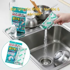 Set 2 gói bột khử mùi đường ống làm tiêu tóc nhà tắm Kokubo nội địa Nhật Bản