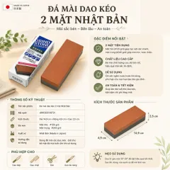 Đá mài dao kéo 2 mặt mài sắc và mài mịn mài sắc dao kéo nhanh chóng nội địa Nhật Bản Kokubo