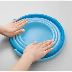 Xô mềm gấp gọn cao cấp Nakaya 7.8L màu xanh dương - Nội địa Nhật Bản
