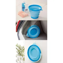 Xô mềm gấp gọn cao cấp Nakaya 7.8L màu xanh dương - Nội địa Nhật Bản
