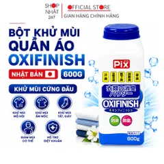 Bột khử mùi quần áo Pix OxyFinish khử mùi mồ hôi, ẩm mốc trên quần áo 600g Nội địa Nhật Bản