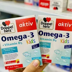 Omega-3 + Vitamin D3 KIDS Doppelherz cho bé dạng thạch nhai hộp 27 viên