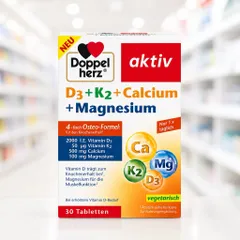 Viên uống bổ sung Canxi magie D3+K2+Calcium+Magnesium Doppelherz 30 Viên