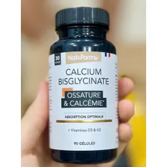 Canxi hữu cơ Calcium Bisglycinate +d3+k2 Nat&Form – 90V của Pháp