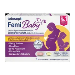 [Xách Tay Đức] Viên uống vitamin cho bà bầu Tetesept Femi Baby - Hộp 60 V