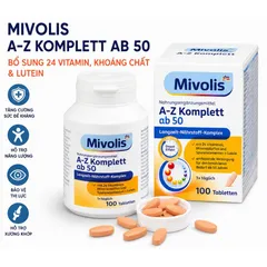 Viên uống bổ sung Vitamin tổng hợp A-Z Mivolis Hộp 100 viên cho người dưới 50 ,trên 50 tuổi - Hàng Đức
