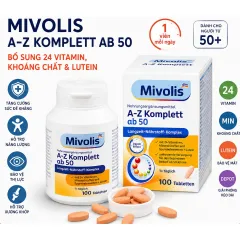 Viên uống bổ sung Vitamin tổng hợp A-Z Mivolis Hộp 100 viên cho người dưới 50 ,trên 50 tuổi - Hàng Đức