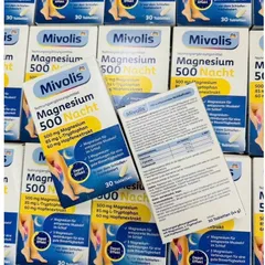 Magnesium 500 Nacht Mivolis bổ sung magie ban đêm hỗ trợ thư giãn cơ bắp và ngủ ngon - Hộp 30V