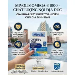 Dầu cá Omega-3 Mivolis 1000mg - Hộp 60v - Hàng nội địa Đức