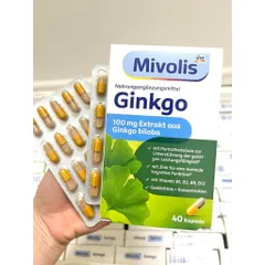 [Hàng Đức] Viên uống bổ não Ginkgo Mivolis, giảm stress, tăng cường trí nhớ, hộp 40 viên