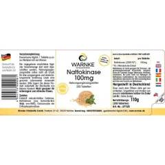 Viên uống phòng ngừa đột quỵ tai biến mạch máu não Nattokinase Warnke 100mg Lọ 250 Viên