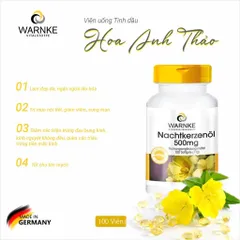Viên uống tinh dầu hoa anh thảo Warnke Nachtkerzenol  - Viên uống đẹp da, cân bằng nội tiết