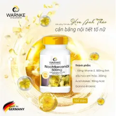 Viên uống tinh dầu hoa anh thảo Warnke Nachtkerzenol  - Viên uống đẹp da, cân bằng nội tiết