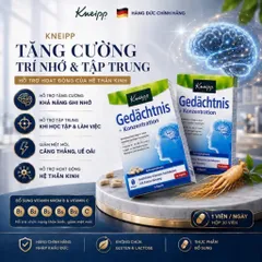 Bổ não nhân sâm Kneipp Gedächtnis + Konzentration của Đức 30v