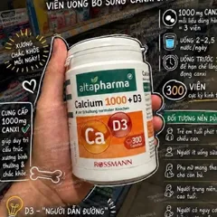 Calcium 1000+D3 Altapharma 300v Bổ sung Canxi VitaminD3 của Đức