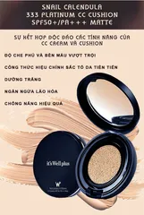 Phấn Nước Cushion Kiềm Dầu, Điều Chỉnh Sắc Tố & Dưỡng Trắng Da it's Well plus Platinum CC Cushion SPF50+/PA+++
