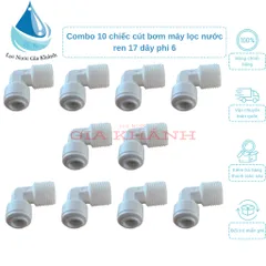 10 Cút Đầu Bơm Nối Nhanh, vặn ren cho máy lọc(Cút nối máy bơm 24v)