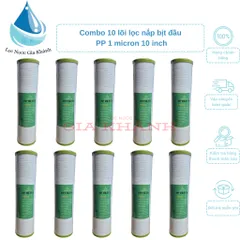 Bộ 10 lõi lọc nước 10 inch 1 Micron cho máy RO, Kangaroo, Karofi, Htech,...